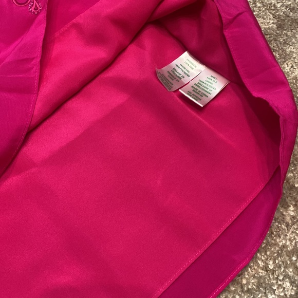 LILLY PULITZER Raspberry Pink Cold Shoulder Embroidered with Beads sz XS Dress - Picture 12 of 12